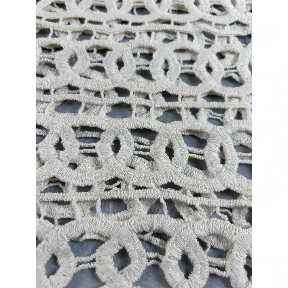 Forgotten Grace Womens Crochet Knit Top Ivory Sleeveless‎ Boho Lace Overlay